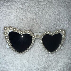 Bridal Pearl Sunglasses | White Cat Eye Frames